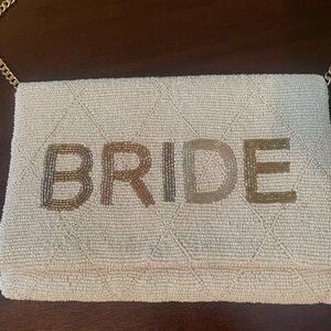 Beaded BRIDE purse - gold